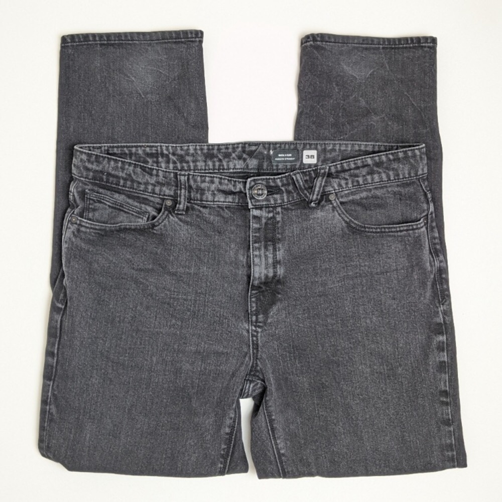 Volcom Stone Solver Black Wash Jeans 38W EUC